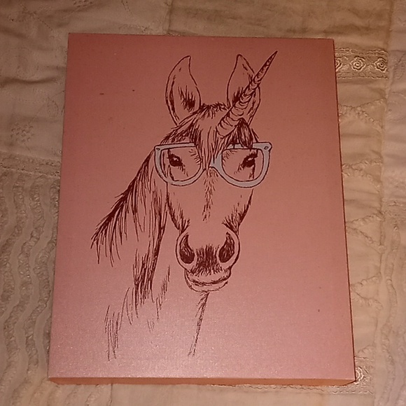 Unicorn Horse w/Glasses Canvas Wall Decor Picture - Picture 1 of 6